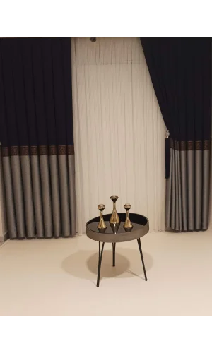 NİVEMESHOME META GRİ/BRONZ 1/3 SIK PİLE FON PERDE APM