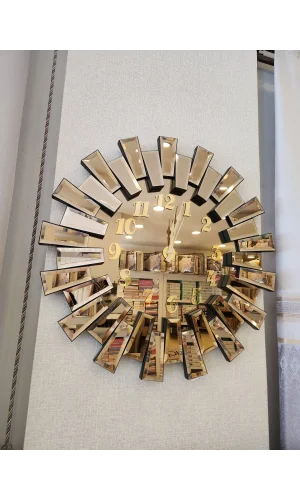 NİVEMESHOME METAL DUVAR SAATİ 72X71 GOLD