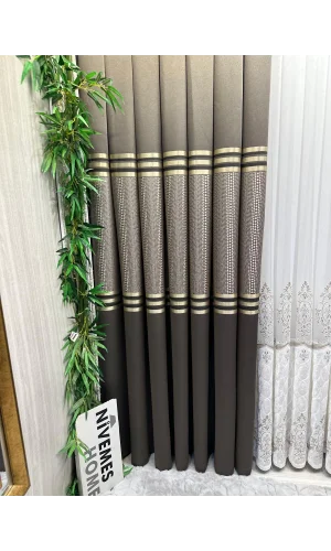 NİVEMESHOME MIZRAKLI FT632256 V-5302 TOPRAK  1/3 SIK PİLE FON PERDE APM