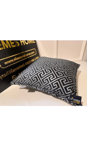 NİVEMESHOME MONET ZİGZAG PILLOW COVER ANTHRACITE-GRAY 45 X 45