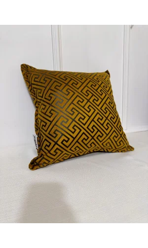 NİVEMESHOME MONET ZİGZAG CUSHION COVER MUSTARD-ANTHRACITE 45 X 45