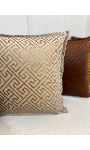 NİVEMESHOME MONET ZİGZAG CUSHION COVER YELLOW-CREAM 45 X 45