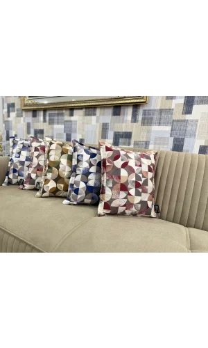 NIVEMESHOME MOSAIC BURGUNDY-GRAY (45X45) CUSHION COVER