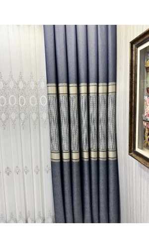 NİVEMESHOME MOZAİK FT614163 V-502 AZUL 1/3 CORTINA DE FONDO DE PELO DENSO APM