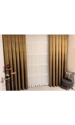 NİVEMESHOME NARDEN 1/3 DİK KURUMLU TÜL PERDE APM