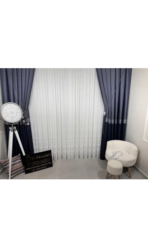 NİVEMESHOME ÖZEL DOKULU MODERN 1/3 SIK PİLELİ TÜLL VORHANGARDINE APM
