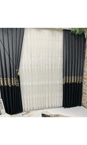 NİVEMESHOME PARLA V-932  1/3 SIK PİLELİ FON PERDE APM