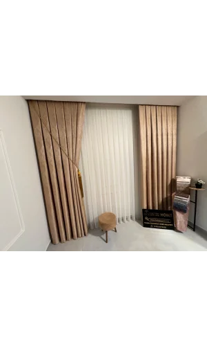 NİVEMESHOME PERA GOLD 1/3 SIK PİLELİ FON PERDE APM