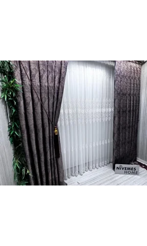 NİVEMESHOME PERA V-5301 1/3 SIK PİLELİ FON PERDE APM