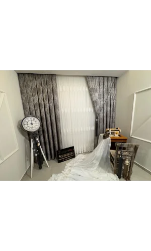 NİVEMESHOME PERA V-5402 ANTRASIT 1/3 DICKES PELZ VORHANG APM