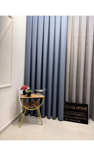 NİVEMESHOME ROMA INDIGO 1/3 DICK GEFALTETER VORHANG APM