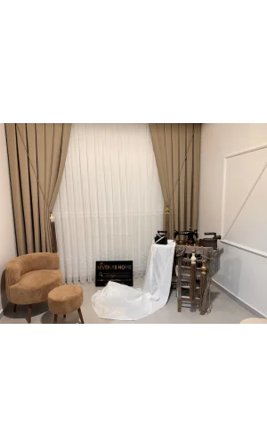 NIVEMESHOME ROMA LEINEN 1/3 DICHT GEPLEATED BEIGE GRUNDVORHANG APM