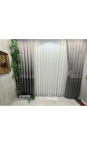 NIVEMESHOME ROSEN HY011 PLISADO DENSO DE 1/3 DETALLE DE PLATA TUL APM