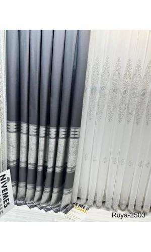 NİVEMESHOME МЕЧТА FT671477 АНТРАЦИТ V-2503 1/3 ТЕСНО ПОТЕРТЫЙ ЗАНАВЕС APM