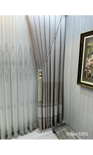 NİVEMESHOME RÜYA FT671477 КАМЕНЬ V-5201 1/3 ПЛОТНИКОВАННАЯ ЗАНАВЕСКА APM