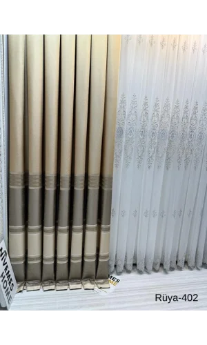 NİVEMESHOME Марка занавесок RÜYA FT671477 VİZON V-402 1/3 Теснина PİLELİ FON PERDE APM