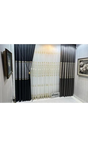 NİVEMESHOME ŞAHMARAN 1/3 DENSIDAD DE CORTINA DE TUL APM