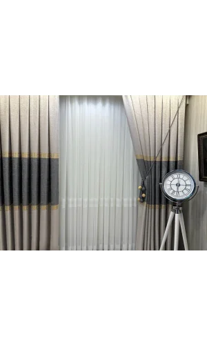 NİVEMESHOME SALDA GRİ V-2002 1/3 SIK PİLELİ FON PERDE APM