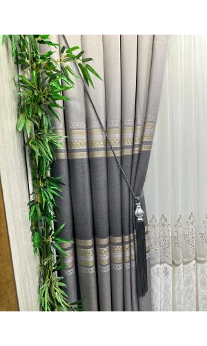 NİVEMESHOME SAMANDAĞ FT614286 V_5403 GRİ 1/3 SIK PİLELİ FON PERDE APM