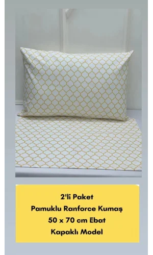 NİVEMESHOME GELBES GEOMETRISCHES MUSTER 2ER PACK KISSENBEZUG MIT DECKEL 50X70