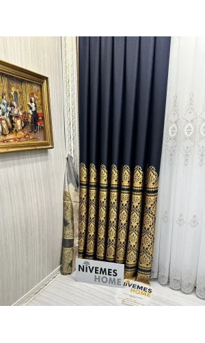 NİVEMESHOME SİDE FT632057 V- 503 AZUL 1/3 CORTINA DE FONDO DE PELO DENSO APM