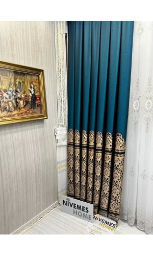 NİVEMESHOME SİDE VERDE ESMERALDA V-901 FT632057 CORTINA DE TUL GRUESO DE 1/3 APILADA