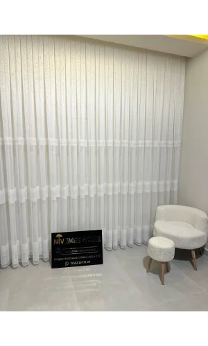 NİVEMESHOME SİMON D813475.801 TANO-310 1/2,5 SIK PİLELİ TÜL PERDE APM