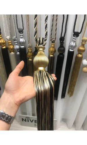 NIVEMESHOME BLACK-BEIGE MIXED CURTAIN VALANCE BRACKET