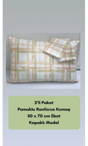 NİVEMESHOME LACHSSCHWARZES TARTANMUSTER 2ER PACK KISSENBEZUG MIT DECKEL 50X70