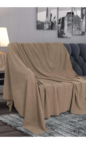 COPRIDIVANO E COPRILETTO MULTIFUNZIONALE NIVEMESHOME MILK COFFEE.