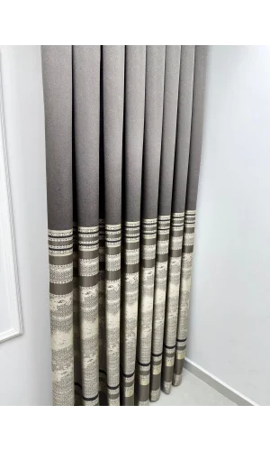 NİVEMESHOME URLA V-5302  TOPRAK 1/3 SIK PİLELİ FON PERDE APM