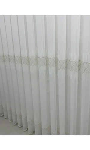 NİVEMESHOME V-117 MARİNA GOLD 1/2,5 BAMBU TÜL PERDE