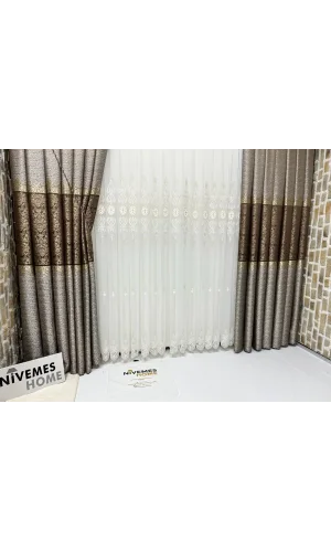 NİVEMESHOME VUAL 5050 V-1 TÜLLVORHANG 1/3 DICK GEPLETTERTER TÜLLVORHANG APM