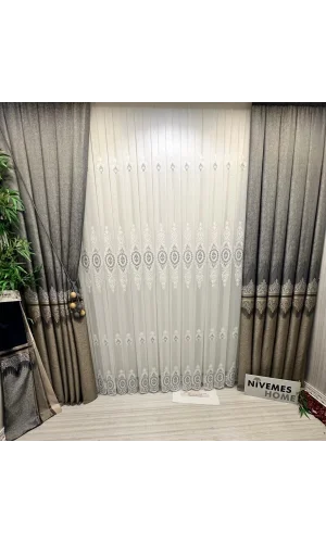 NİVEMESHOME YAREN 1/3 SIK PİLELİ TÜL PERDE APM