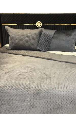 NIVEMESHOME BETTWÄSCHE EINZELBETT 180X240 ANTHRAZIT TOSKANA