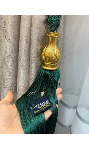 EMERALD GREEN FRINGED GOLD FITTING CEILING GATHERING BRACKET