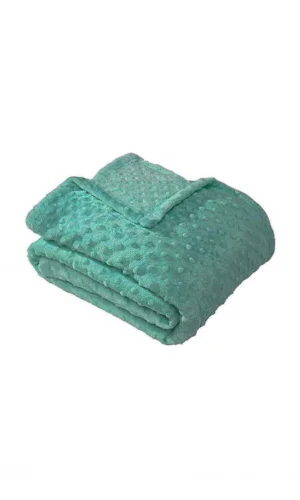 PEARLY AQUA SEA DOUBLE BUD SOFT BLANKET MERINO