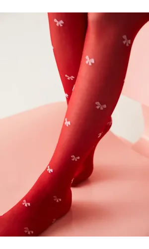 PENTİ BOWTİE KIRMIZI L/XL DESENLİ KÜLOTLU ÇORAP