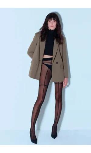 PENTİ WOW BLACK L/XL PATTERNED TIGHTS