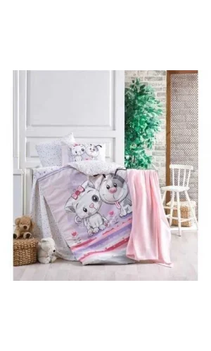 CROWN CRYSTAL BESTIES GIRL BAMBOO KNIT BABY SET