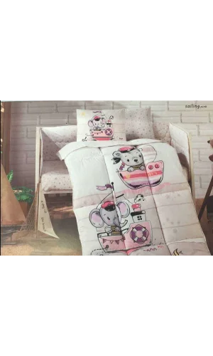 SET DA LETTO PER BAMBINI ROSE PINKY PINKY IN CRISTALLO CON VELE