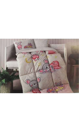 SET NEONATO PER LETTINO CON RICAMO CORONA E CRISTALLI