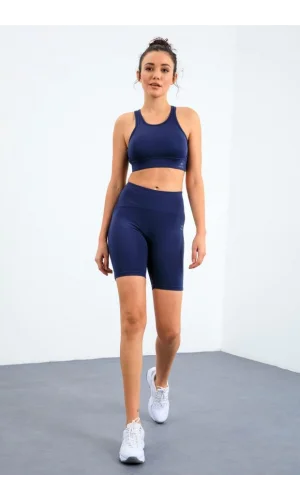 TOMMY LİFE T10BY-95302_01 BAYAN ATLET-BİSİKLETÇİ TAYT TAKIMI İNDİGO