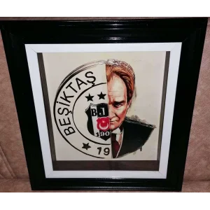 РУЧНОЕ ИЗГОТОВЛЕНИЕ ТАБЛИЧКИ С МУСТАФОЙ КЕМАЛОМ АТАТЮРКОМ И БЕШИКТАШЕМ