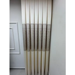 NİVEMESHOME AVŞA DESEN:632349 2004 KREM 1/3 SIK PİLE FON PERDE APM