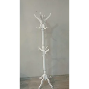 PERCHERO DE PIE DE MADERA BLANCA NIVEMESHOME DE 175 CM