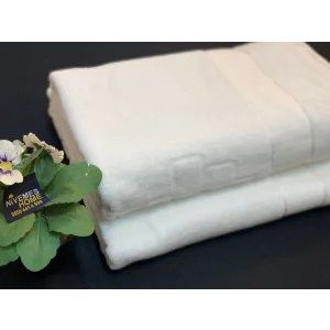 NİVEMESHOME BEYAZ 90X150 LOGOLU BANYO HAVLUSU