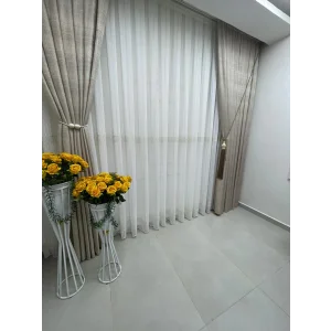 NİVEMESHOME TENDA IN TUL BIANCA PER PILOGRANA 1/3