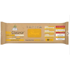 NİVEMESHOME BİO ÇÖZÜNÜR KARANFİL &TARÇIN 50 YAPRAK YÜZEY TEMİZLİK HAVLUSU SLEEPY