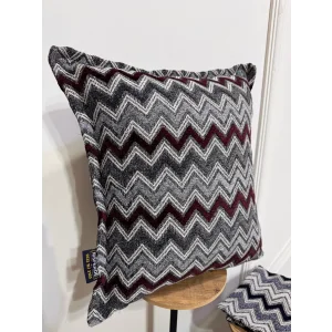 NİVEMESHOME BORDO GRİ KIRLENT KILIFI 45X45